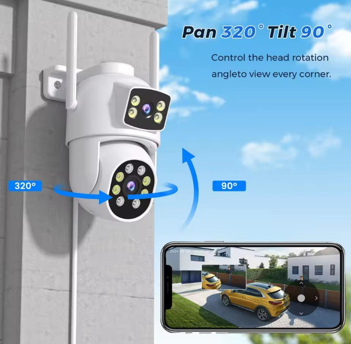 Cámara De Seguridad Doble Lente WIFI 360°