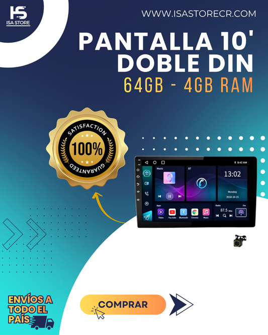 Pantalla Android 10' 4x64GB Car Play