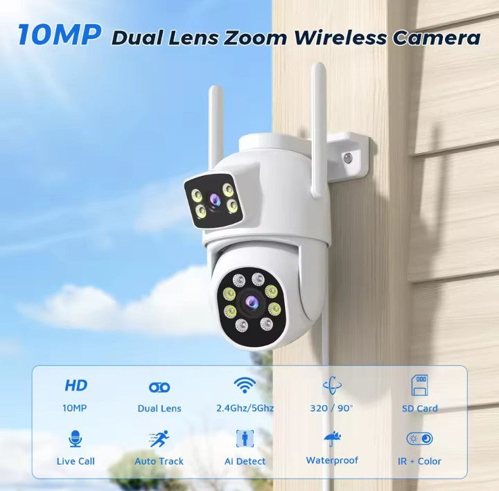 Cámara De Seguridad Doble Lente WIFI 360°