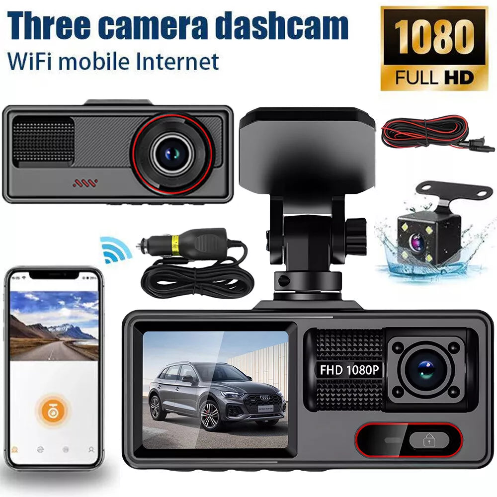 Cámara Para Carro Triple HD WIFI