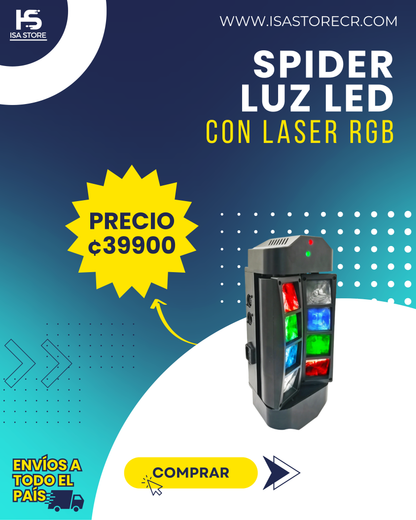Spider Luz Led RGB Con Láser