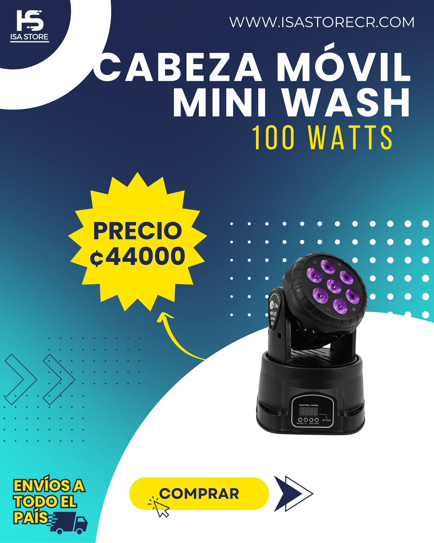 Cabeza Móvil Led Mini Wash
