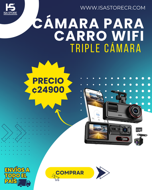 Cámara Para Carro Triple HD WIFI