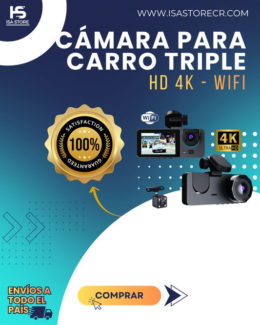 Cámara Para Carro Triple HD 4K Y15