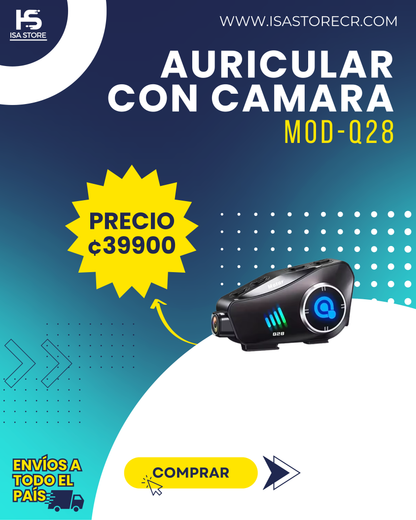 Auricular Para Moto Con Cámara Q28