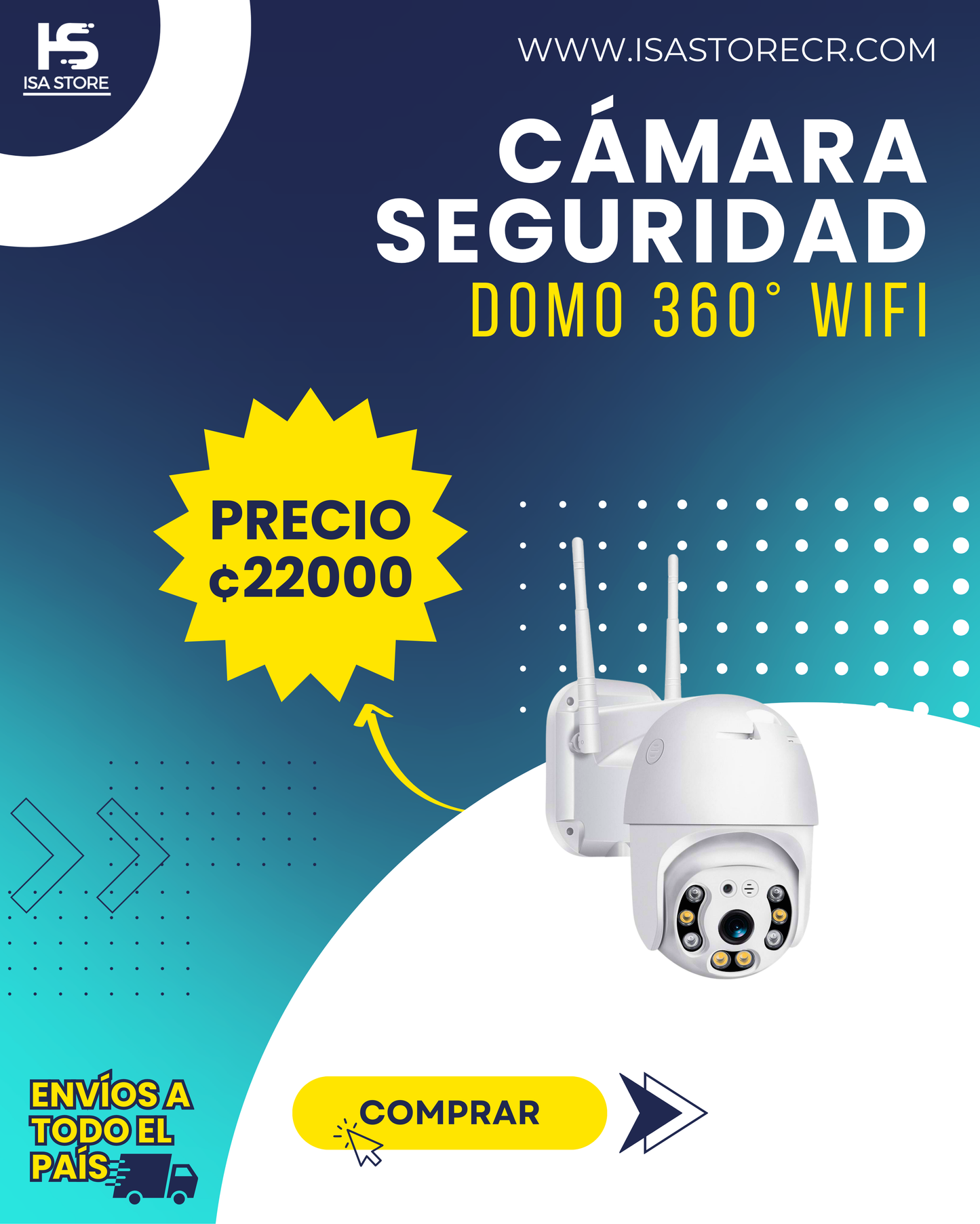 Cámara De Seguridad Domo 360° WIFI