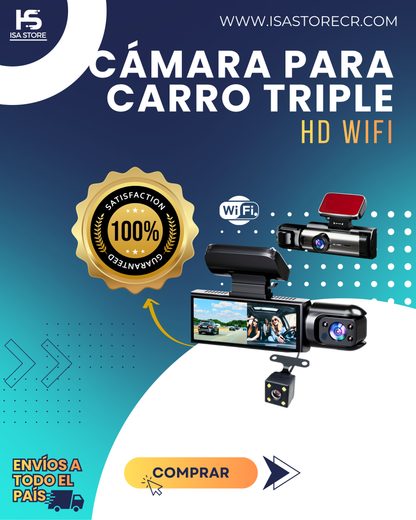 Cámara Para Carro Triple + SD