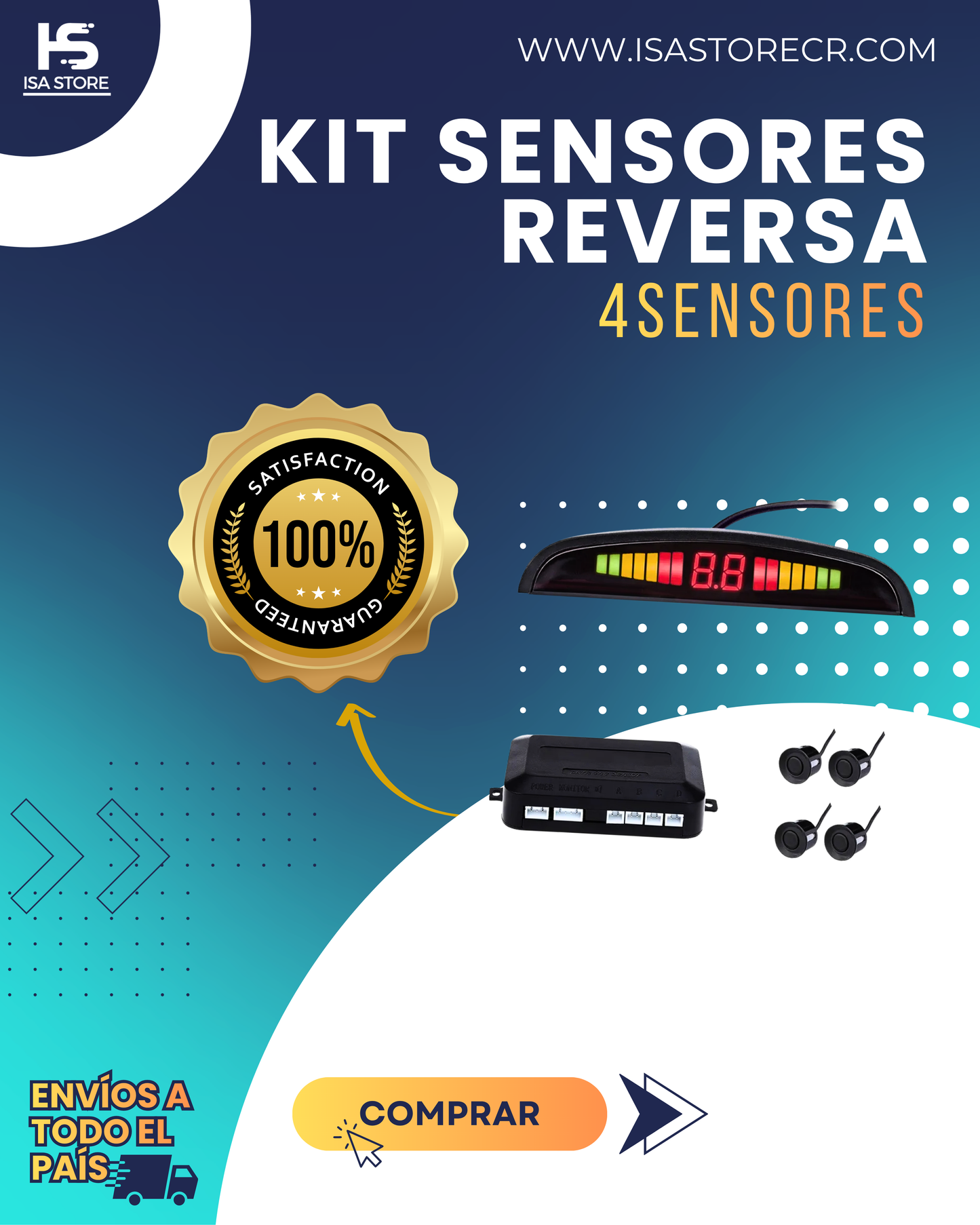 Kit De Sensores Reversa 4 Sensores