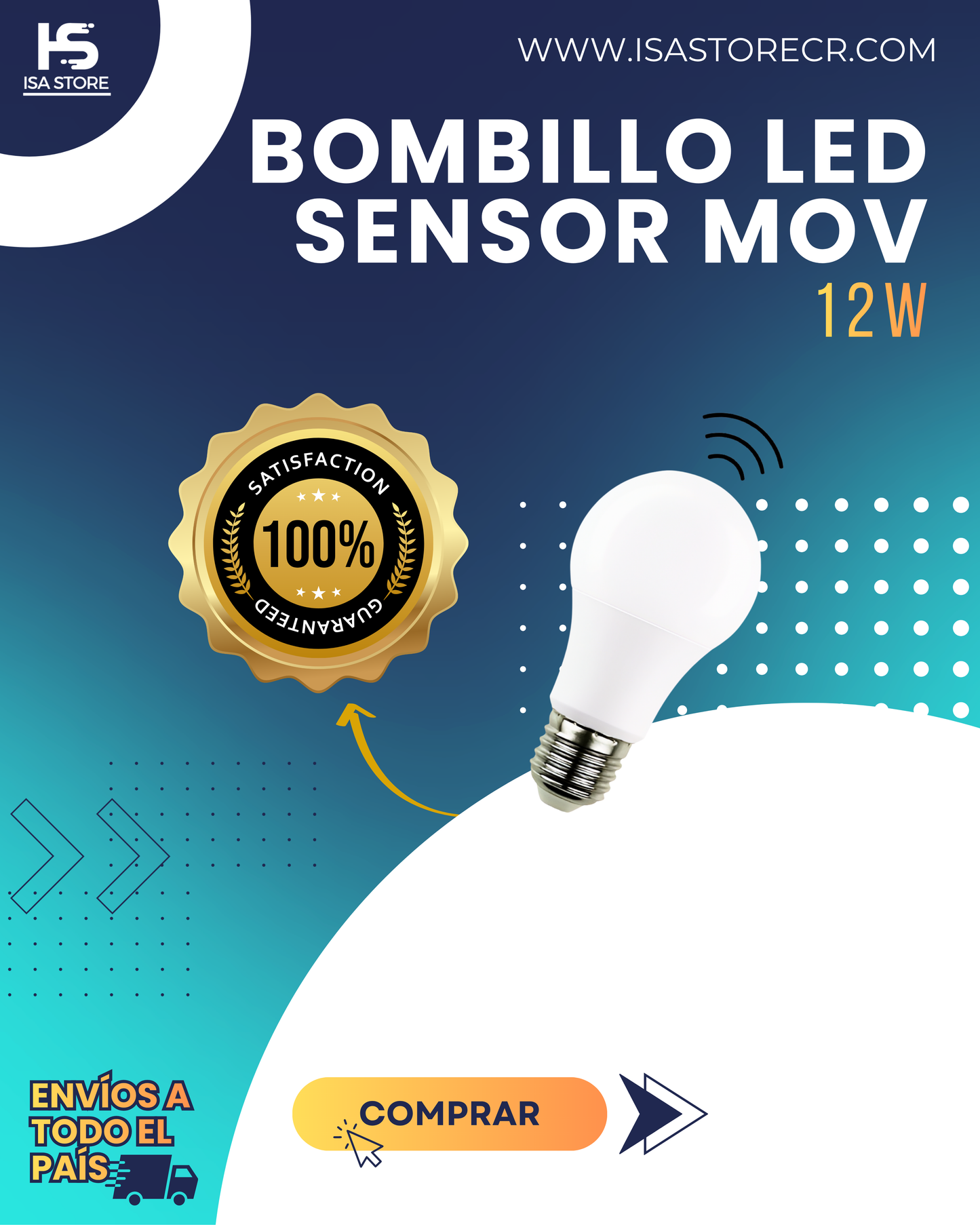 Bombillo Led Con Sensor De Mov 7W