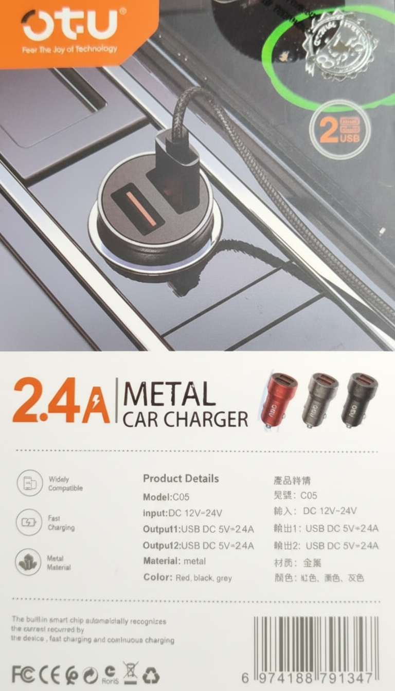 Cargador Carro 2USB 2.4A C05