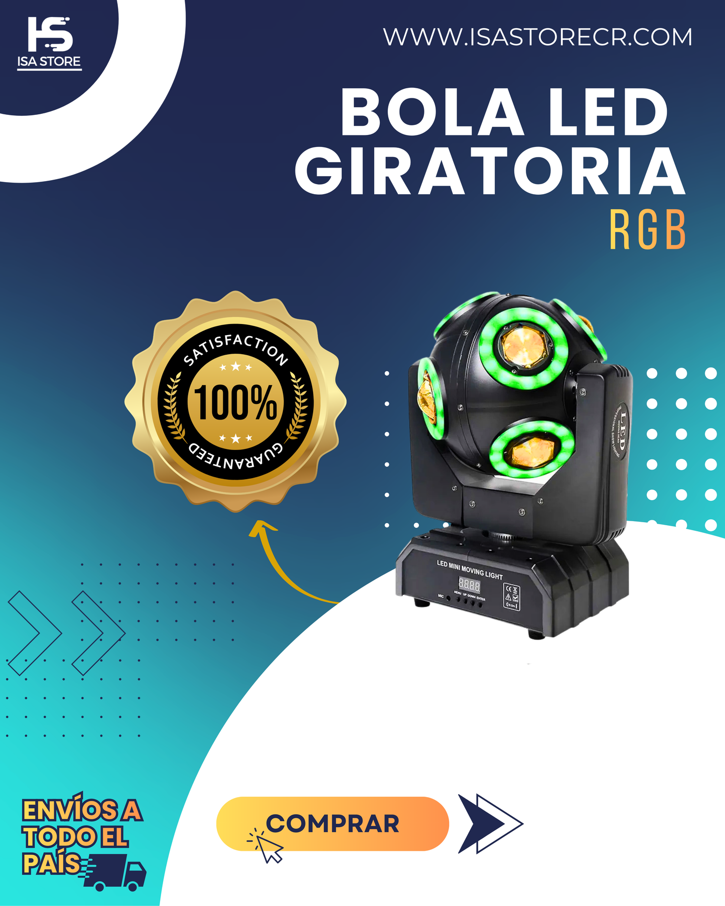 Bola De Disco Giratoria Led RGB