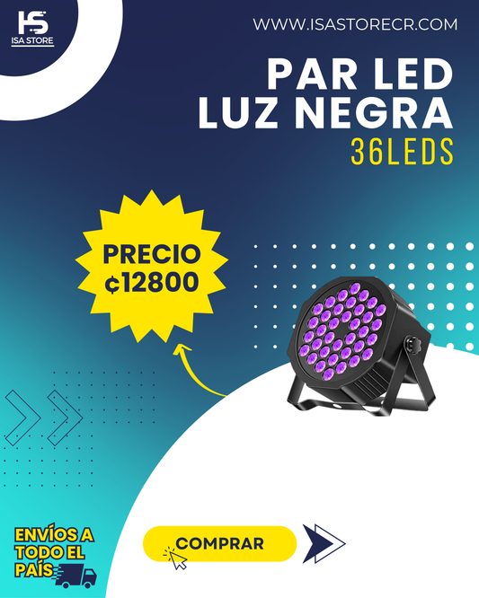 Par Led Luz Negra 36 Leds