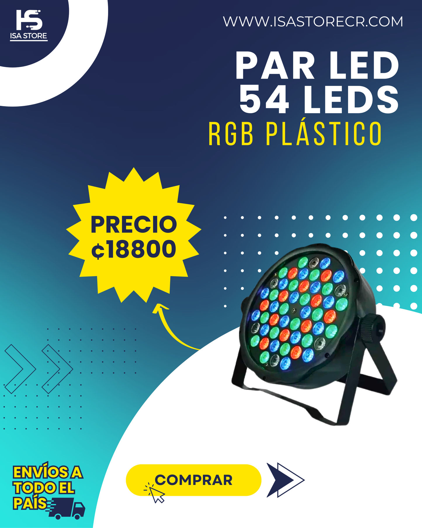 Par Led Plástico 54×3W RGB
