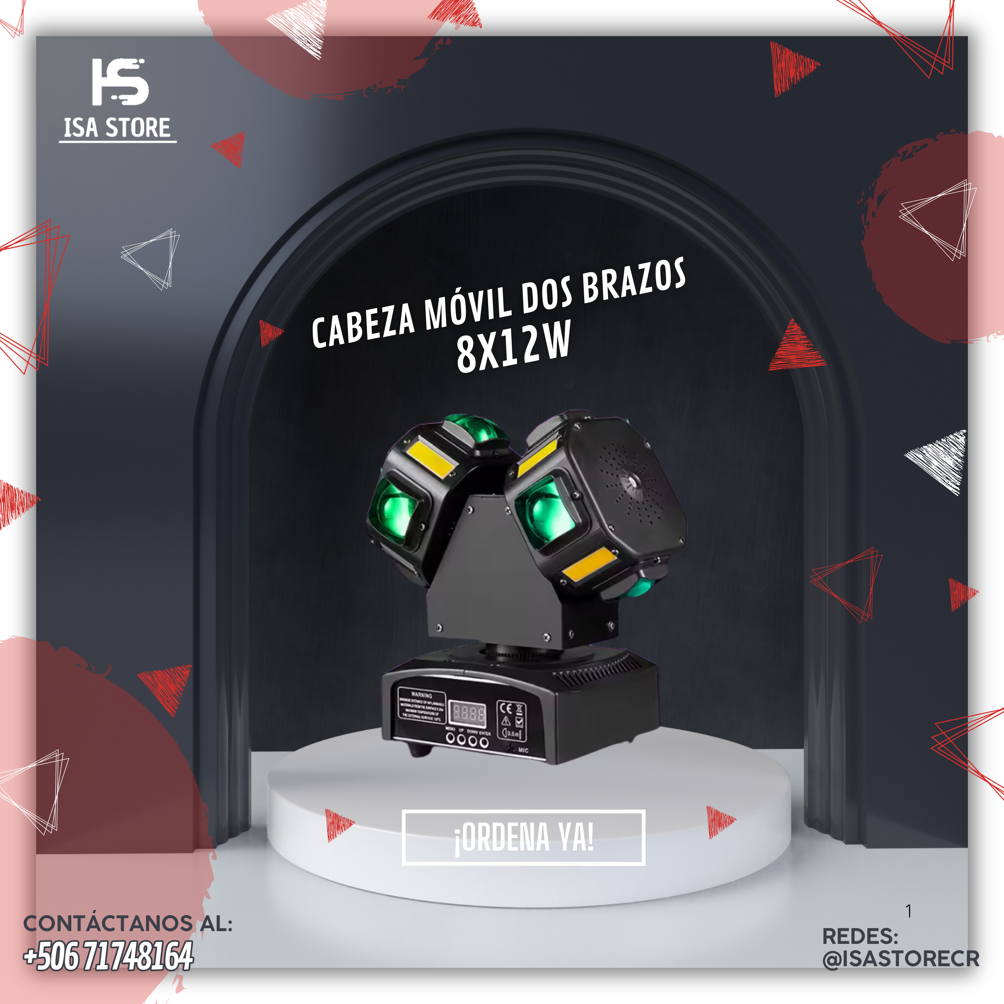 Cabeza Móvil Giratoria 3 en 1