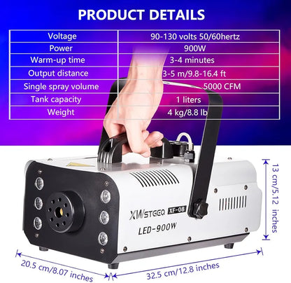 Maquina De Humo 900 Watts RGB