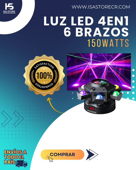Luz Led 6 Brazos 4 en 1 - 150W