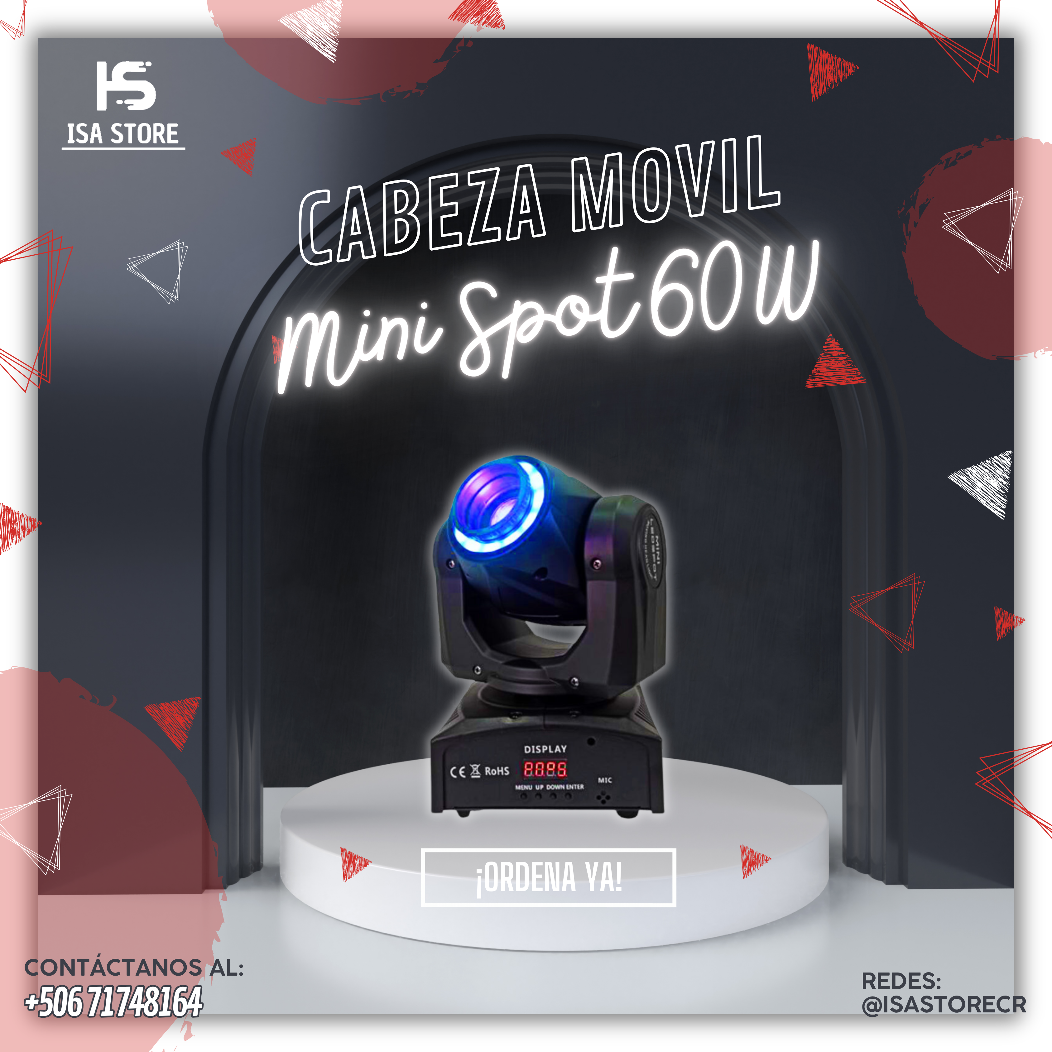 Cabeza Móvil Mini Spot Aro Led 60W