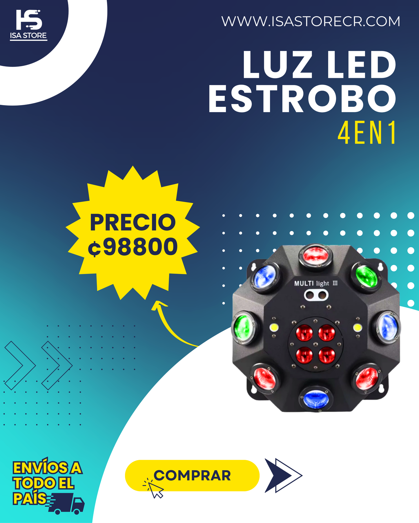 Luz Led 4 En 1 Estroboscopica