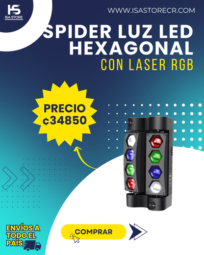 Spider Láser Hexagonal RGB