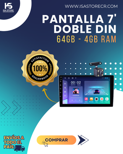 Pantalla Android 7' 4×64GB Car Play